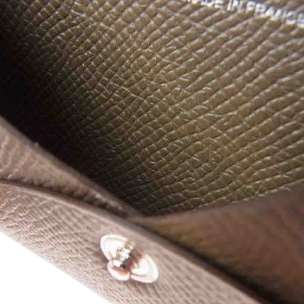 HERMES エルメス カルヴィ □R レザー カードケース ベージュ系【中古】