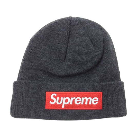 Supreme シュプリーム 21AW New Era ニューエラ Box Logo Beanie ボックス ロゴビーニー ニットキャップ チャコールグレー ダークグレー系【中古】