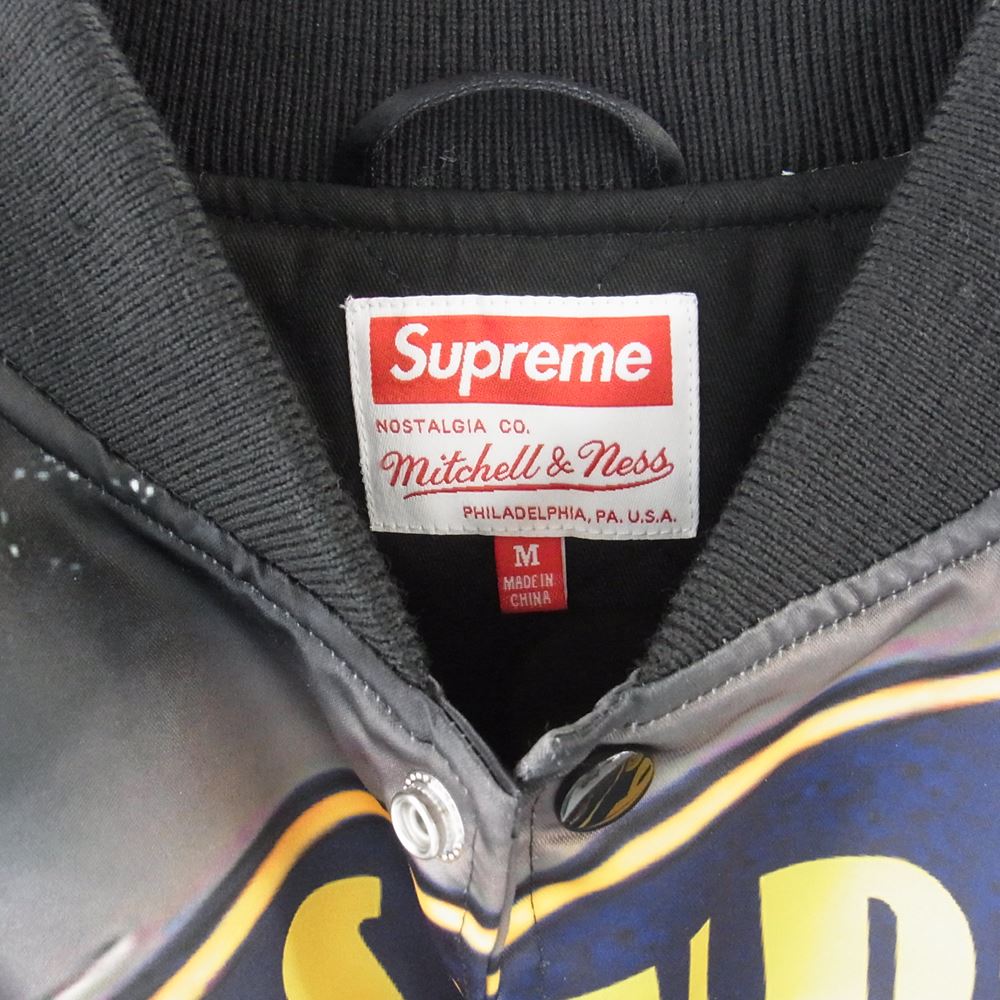 Supreme シュプリーム × Mitchell & Ness ミッチェルアンドネス 22SS STADIUM Satin VARSITY Jacket スタジアム サテン バーシティ ジャケット マルチカラー系 M【中古】