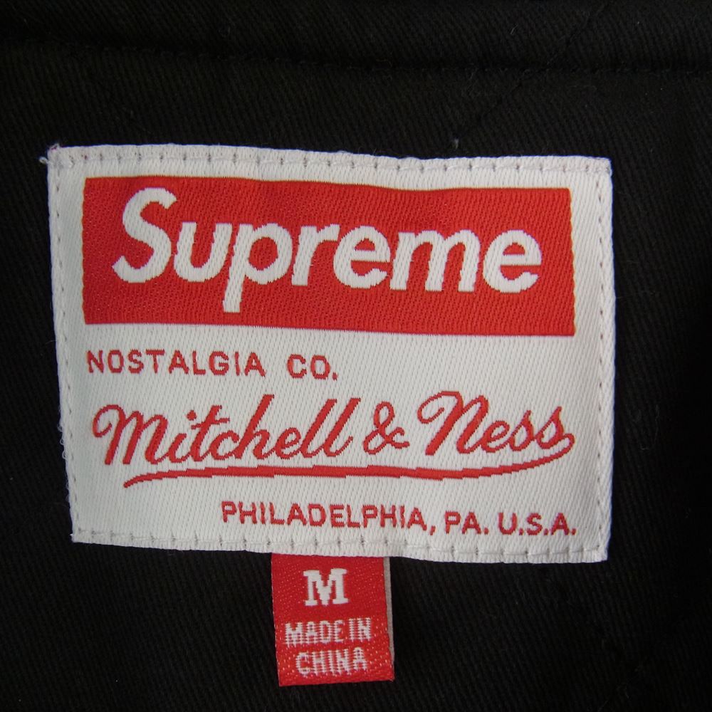 Supreme シュプリーム × Mitchell & Ness ミッチェルアンドネス 22SS STADIUM Satin VARSITY Jacket スタジアム サテン バーシティ ジャケット マルチカラー系 M【中古】