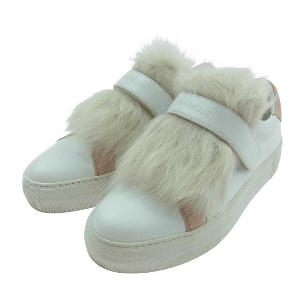 MONCLER モンクレール VICTOIRE ファー スニーカー ホワイト系 TG37【中古】