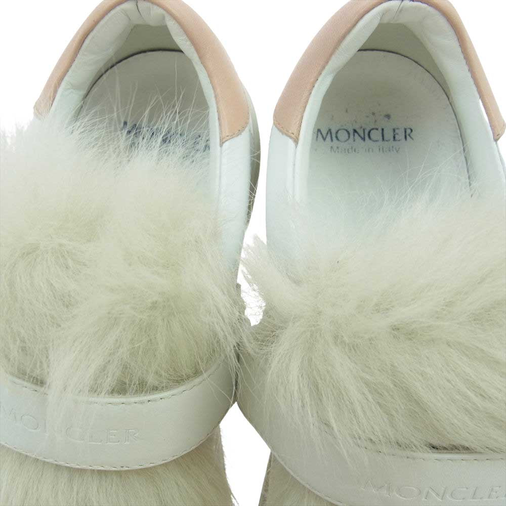 MONCLER モンクレール VICTOIRE ファー スニーカー ホワイト系 TG37【中古】