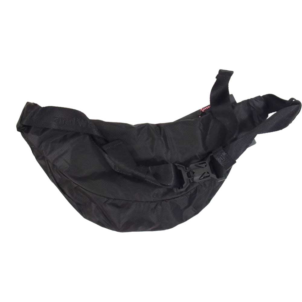 MONCLER モンクレール  21AW 5M70000 M1410 × AND WANDER SMALL BELT BAG ワッペン付き アンドワンダー リップストップ ボディバッグ スモール ベルト  バッグ ブラック系【新古品】【未使用】【中古】