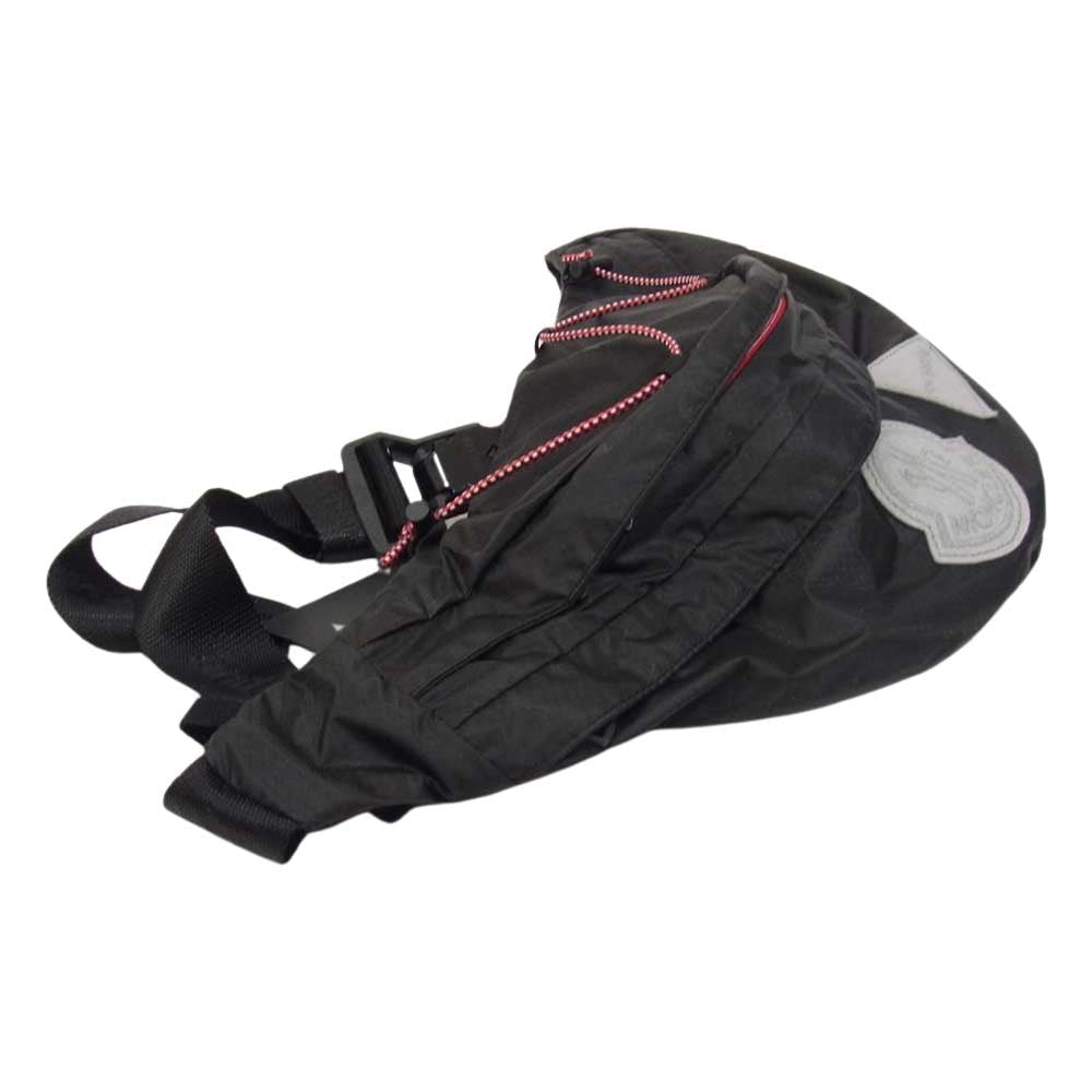 MONCLER モンクレール  21AW 5M70000 M1410 × AND WANDER SMALL BELT BAG ワッペン付き アンドワンダー リップストップ ボディバッグ スモール ベルト  バッグ ブラック系【新古品】【未使用】【中古】