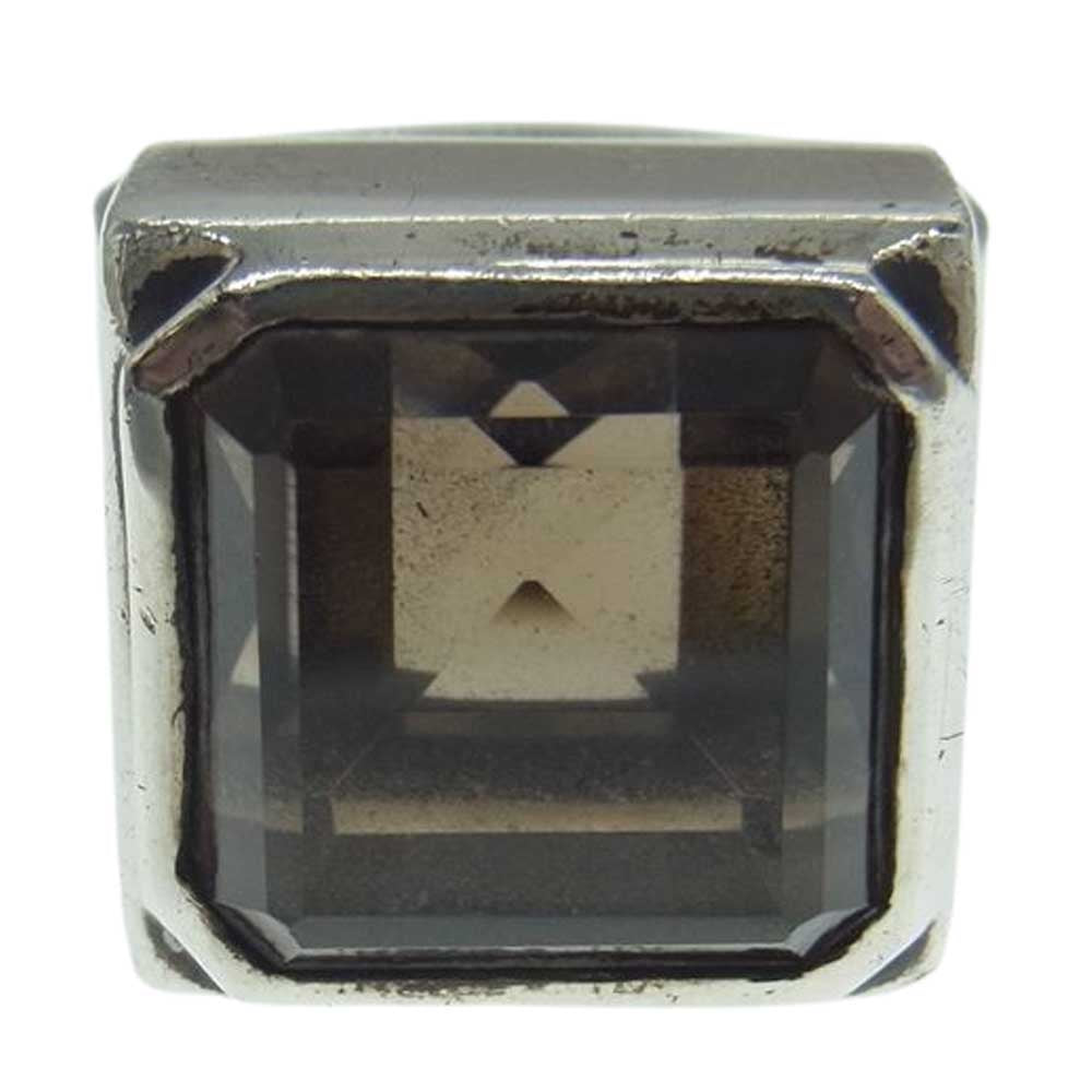 アガット スモーキークォーツ スクエア リング シルバー系【中古】