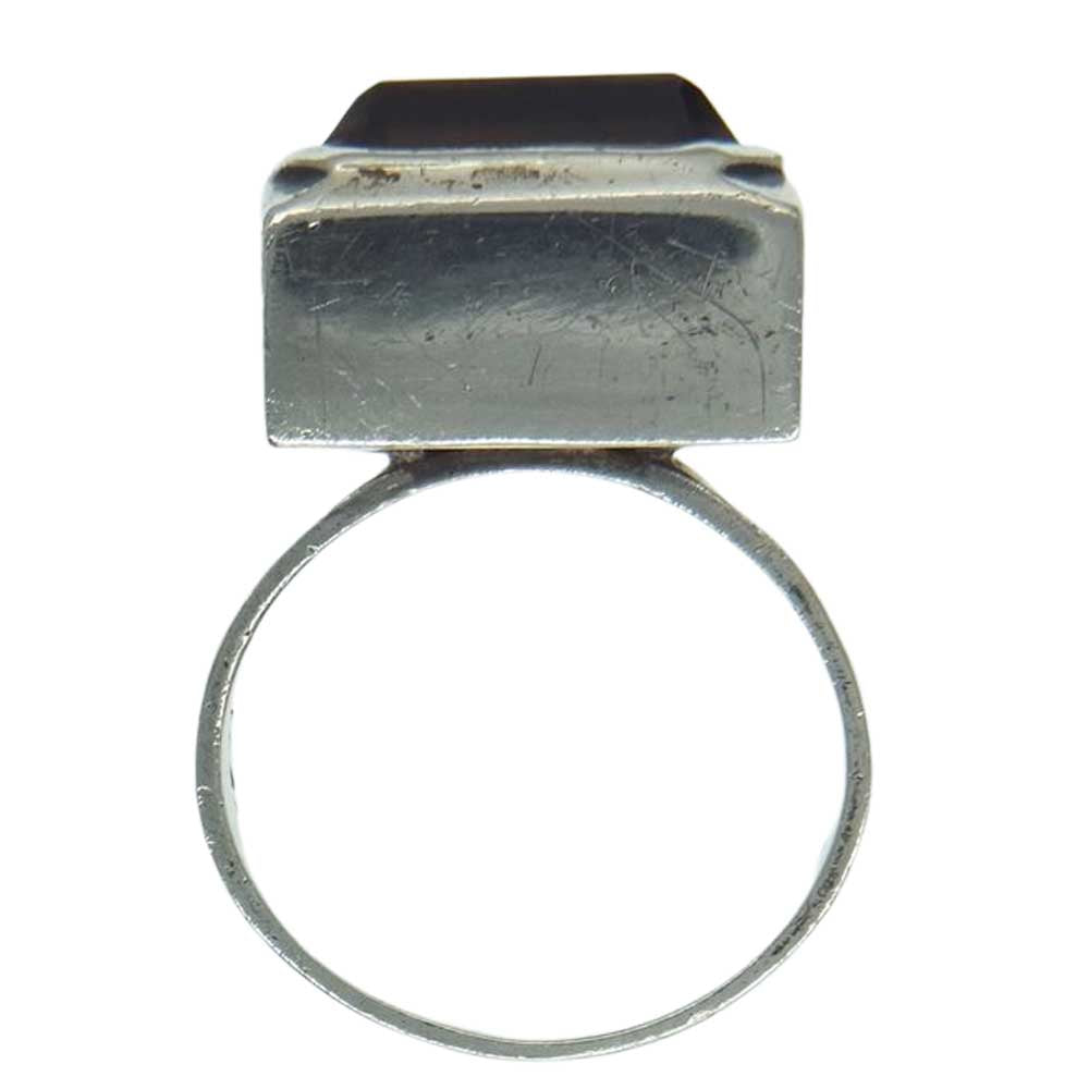 アガット スモーキークォーツ スクエア リング シルバー系【中古】