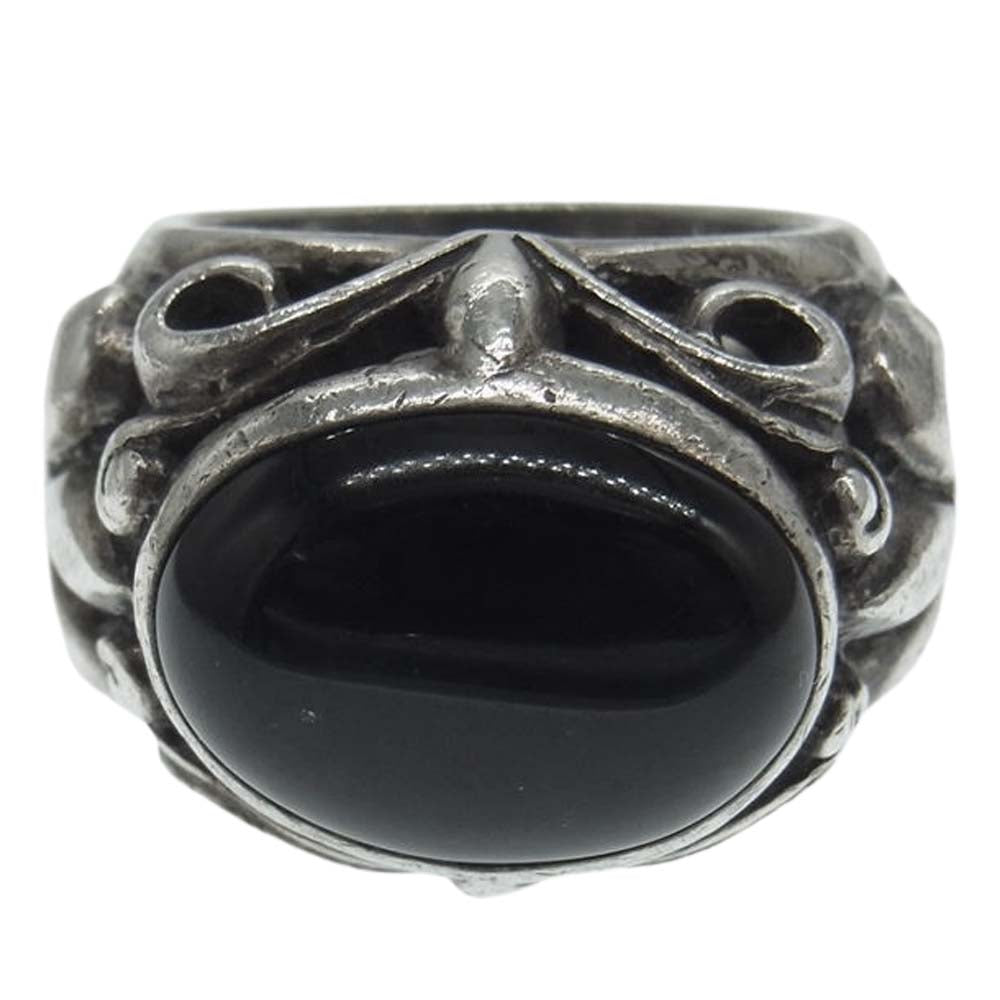 LEATHERS AND TREASURES レザーズアンドトレジャーズ LLTR036Ovl-O オーバルストーンリング w/オニキス シルバー系 約14号【中古】