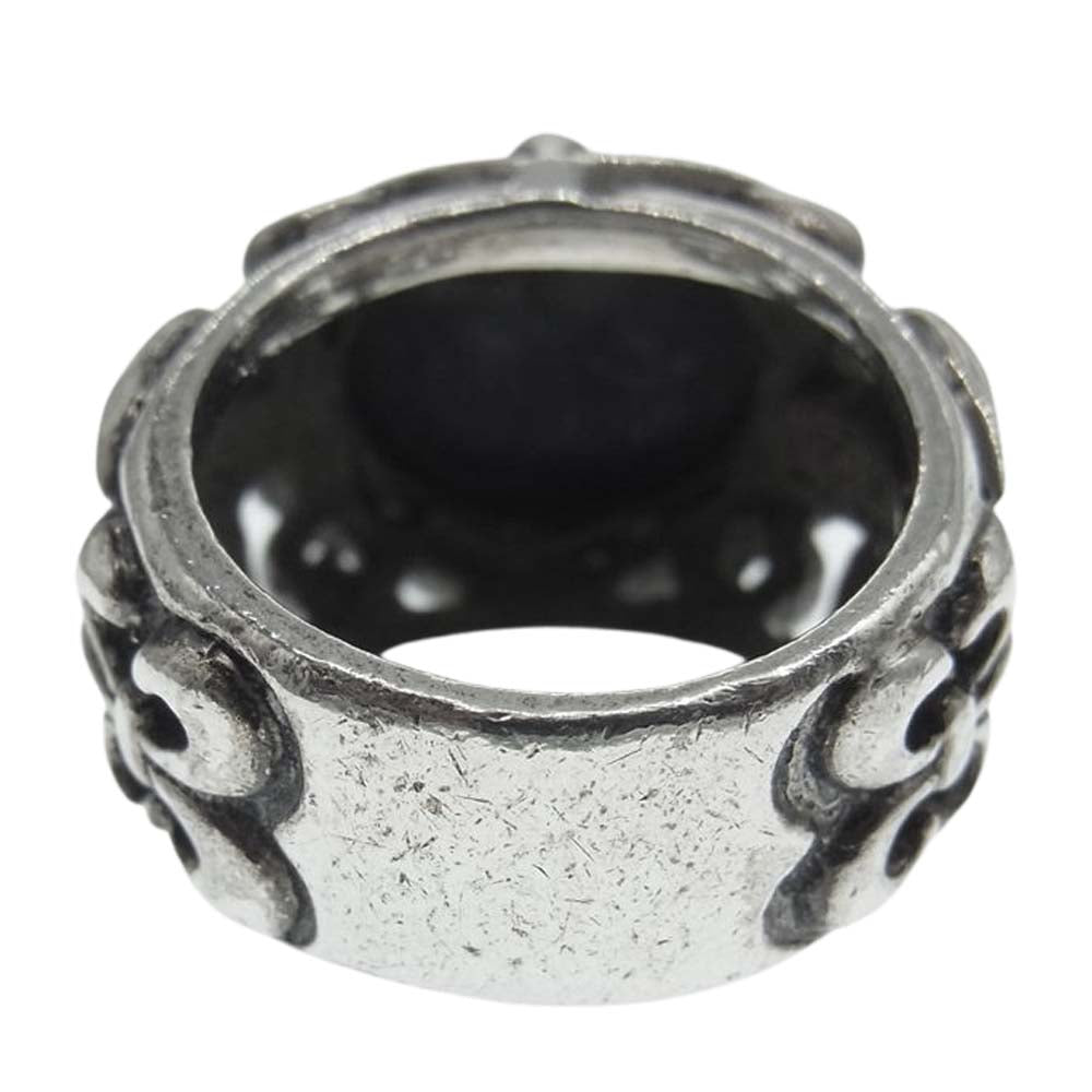 LEATHERS AND TREASURES レザーズアンドトレジャーズ LLTR036Ovl-O オーバルストーンリング w/オニキス シルバー系 約14号【中古】