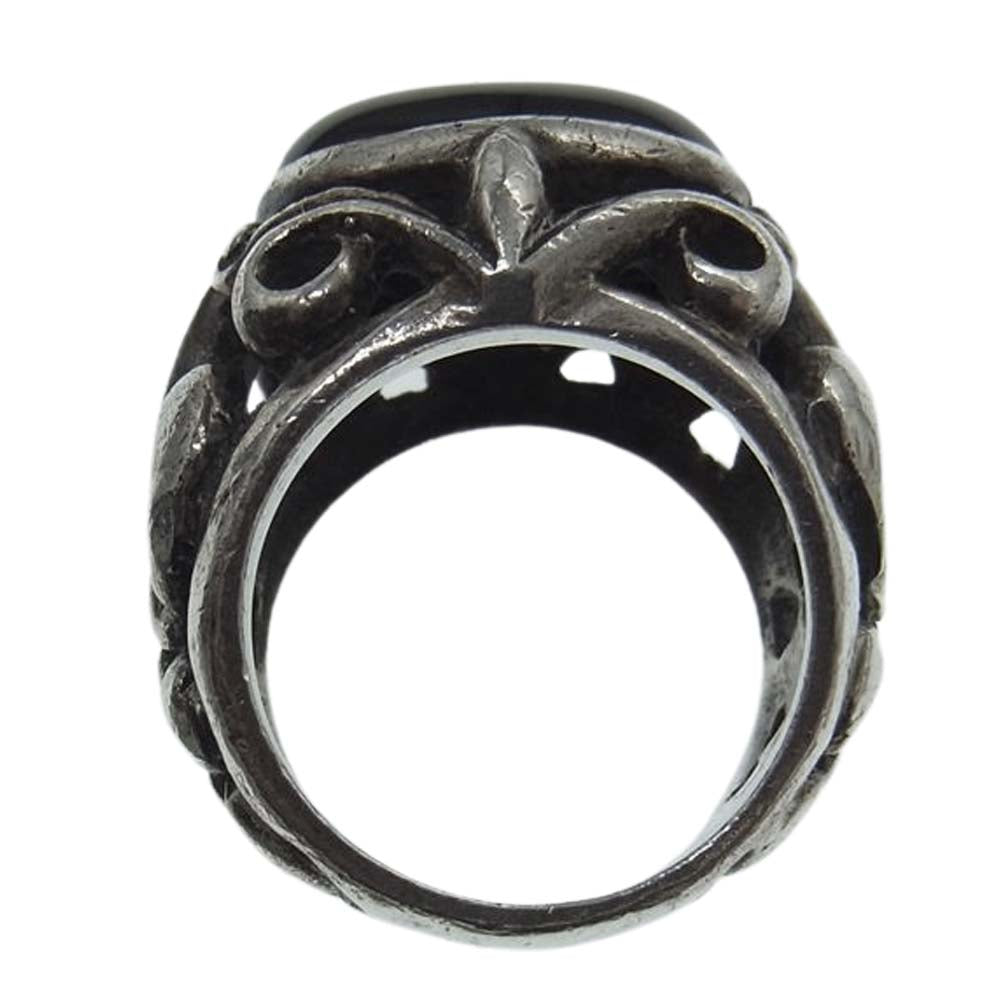 LEATHERS AND TREASURES レザーズアンドトレジャーズ LLTR036Ovl-O オーバルストーンリング w/オニキス シルバー系 約14号【中古】
