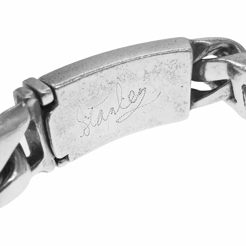 STANLEY GUESS スタンリーゲス スクエア ウッドインレイドリンク ボックスクリップ ID ブレスレット シルバー系【中古】