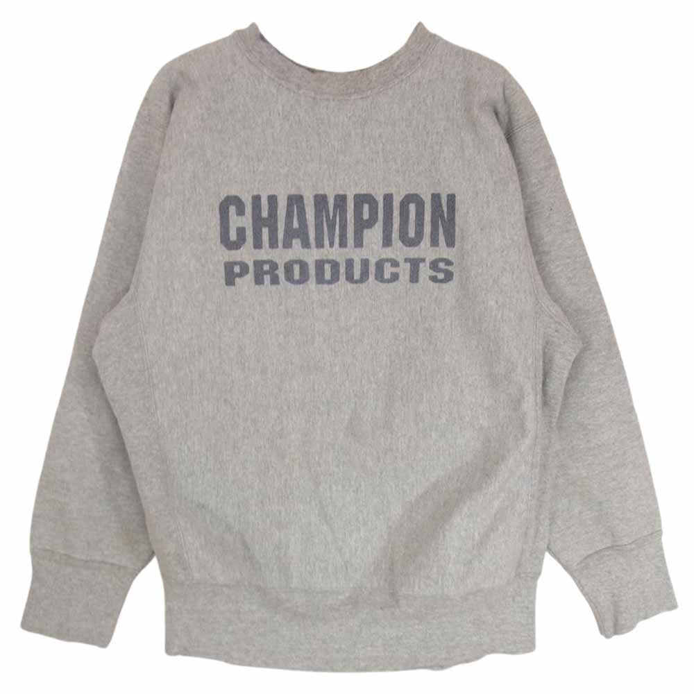 Champion チャンピオン REVERSE WEAVE 染み込みプリント スウェット トレーナー グレー系 M【中古】