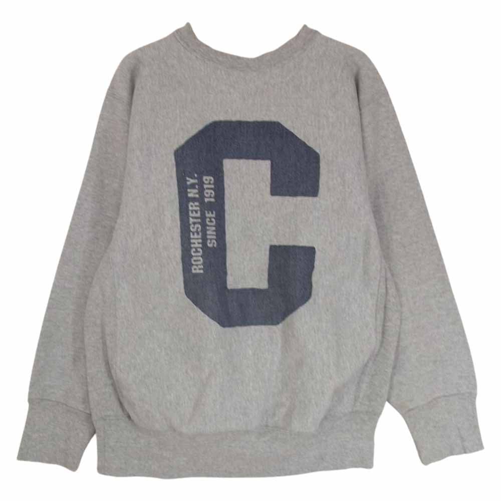 Champion チャンピオン REVERSE WEAVE 染み込みプリント スウェット トレーナー グレー系 M【中古】