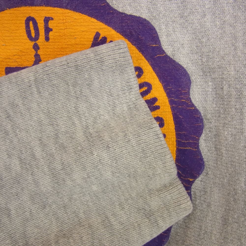 Champion チャンピオン USA製 トリコタグ 後期 REVERSE WEAVE ラバープリント スウェット トレーナー グレー系 S【中古】