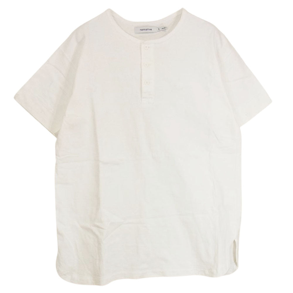 nonnative ノンネイティブ NN-C3514 DWELLER HENLEY NECK S/S TEE COTTON JERSEY HEAVY WEIGHT ヘンリーネック Tシャツ ホワイト系 1【中古】