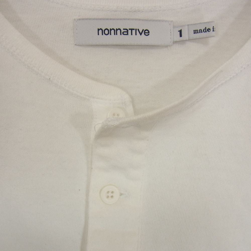 nonnative ノンネイティブ NN-C3514 DWELLER HENLEY NECK S/S TEE COTTON JERSEY HEAVY WEIGHT ヘンリーネック Tシャツ ホワイト系 1【中古】