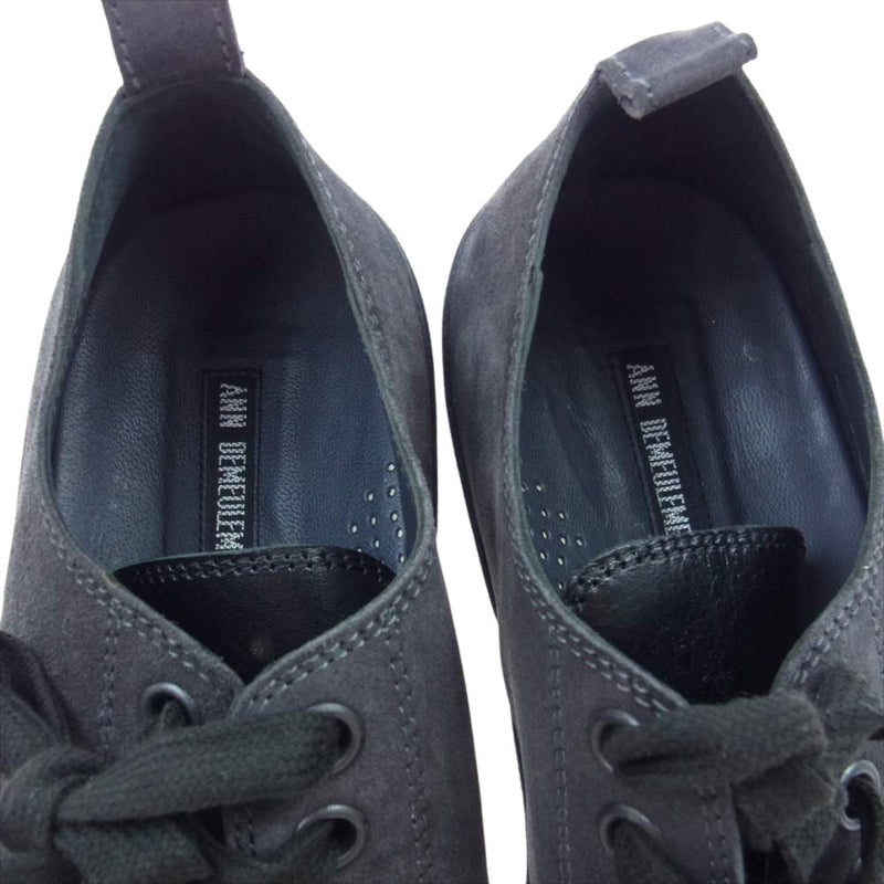 ANN DEMEULEMEESTER アンドゥムルメステール GERT LOW TOP SNEAKERS ラウンドトゥ ローカット スニーカー  ブラック系 40【極上美品】【中古】