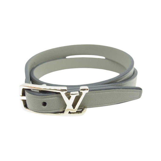 LOUIS VUITTON ルイ・ヴィトン  MP051E  ブラスレ ネオグラム 二重 レザー ブレスレット  グレー系【中古】