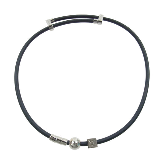 LOUIS VUITTON ルイ・ヴィトン 　MP1682 LV コーデッジ チョーカー ネックレス　 ブラック系 シルバー系【中古】
