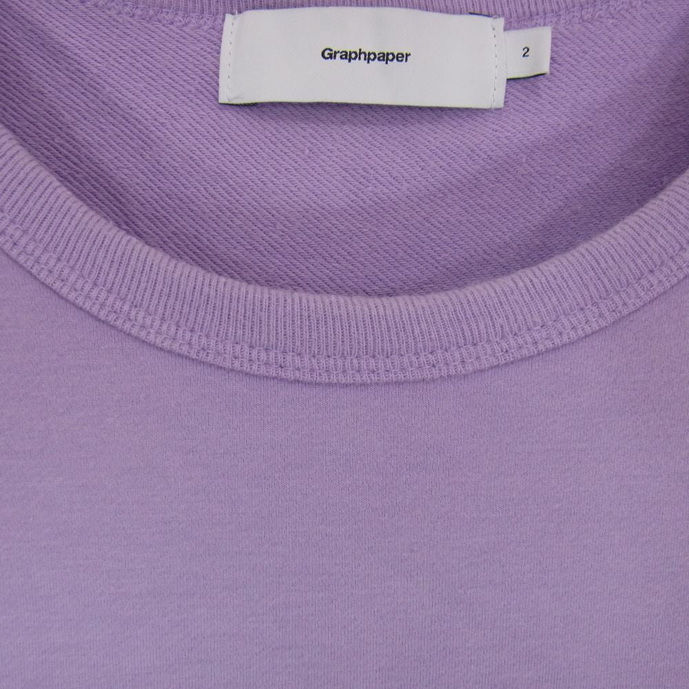 GRAPHPAPER グラフペーパー GM191-70037 Sweat S/S Oversized Tee スウェット 半袖 オーバーサイズ Tシャツ パープル系 2【中古】