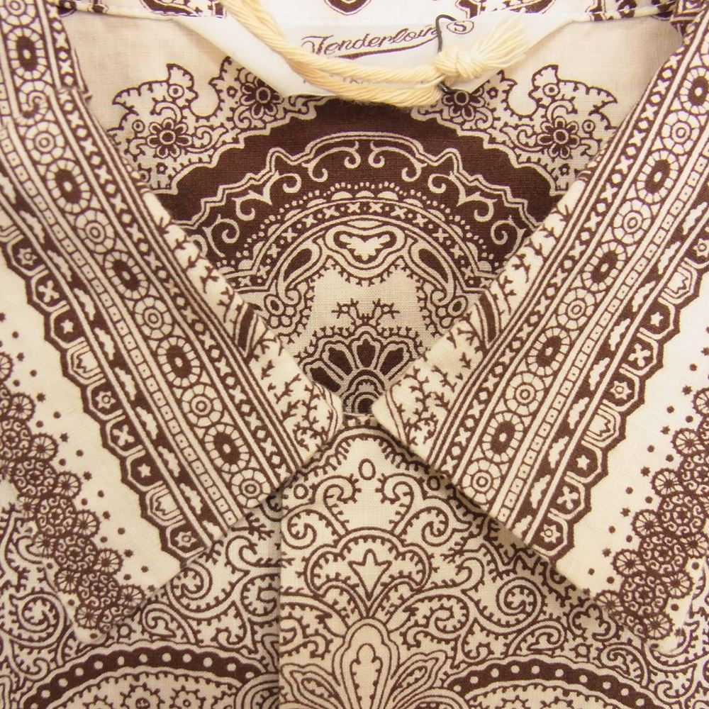 TENDERLOIN テンダーロイン T-PAISELY SHT BROWN ペイズリー オープンカラー 長袖 シャツ ブラウン ブラウン系 S【中古】