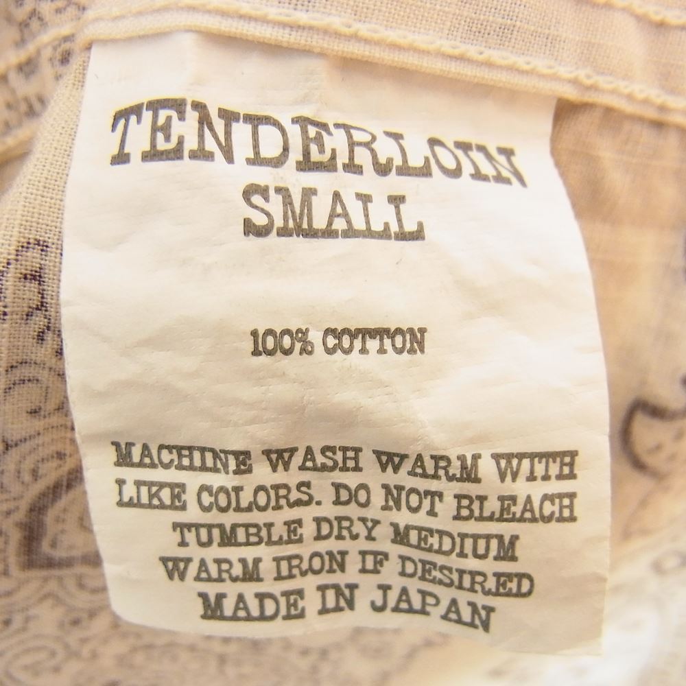 TENDERLOIN テンダーロイン T-PAISELY SHT BROWN ペイズリー オープンカラー 長袖 シャツ ブラウン ブラウン系 S【中古】