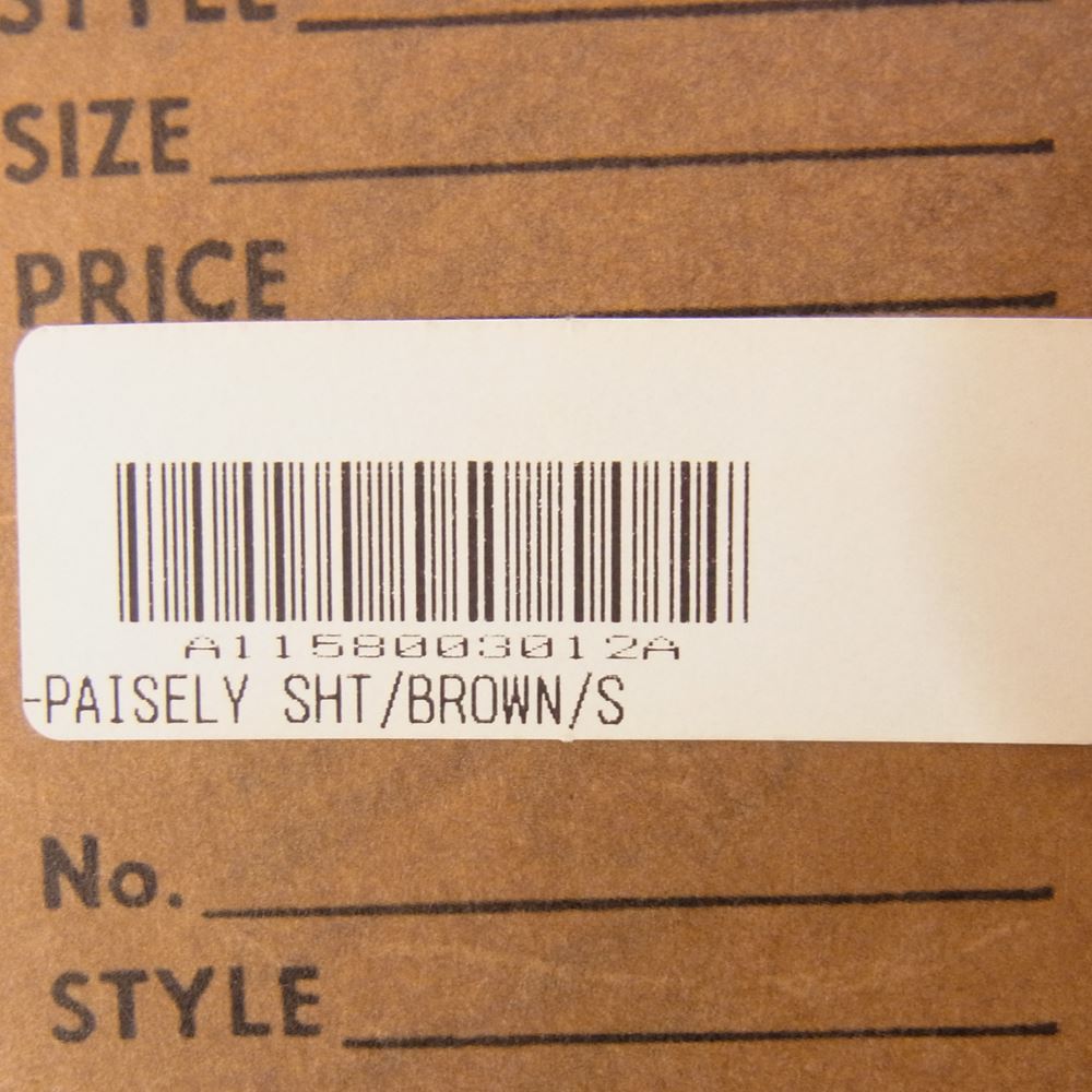 TENDERLOIN テンダーロイン T-PAISELY SHT BROWN ペイズリー オープンカラー 長袖 シャツ ブラウン ブラウン系 S【中古】