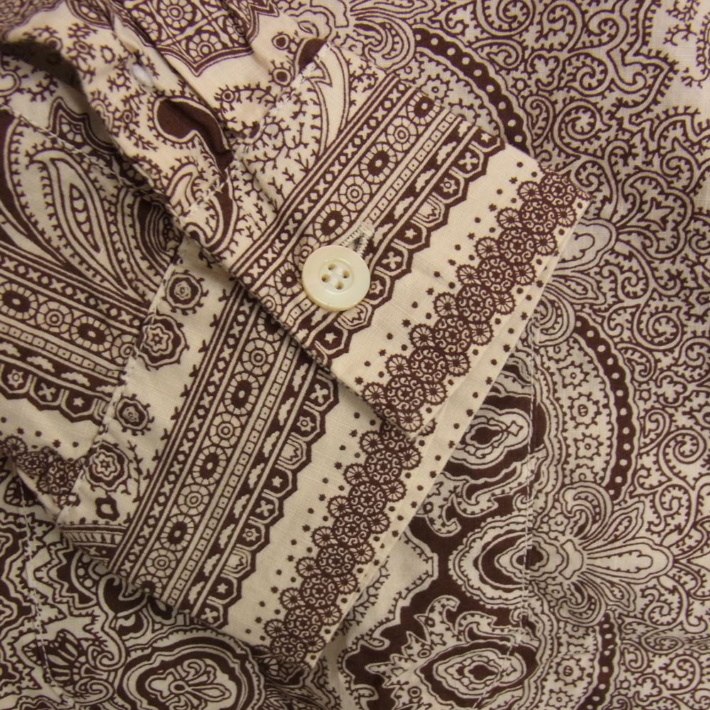 TENDERLOIN テンダーロイン T-PAISELY SHT BROWN ペイズリー オープンカラー 長袖 シャツ ブラウン ブラウン系 S【中古】