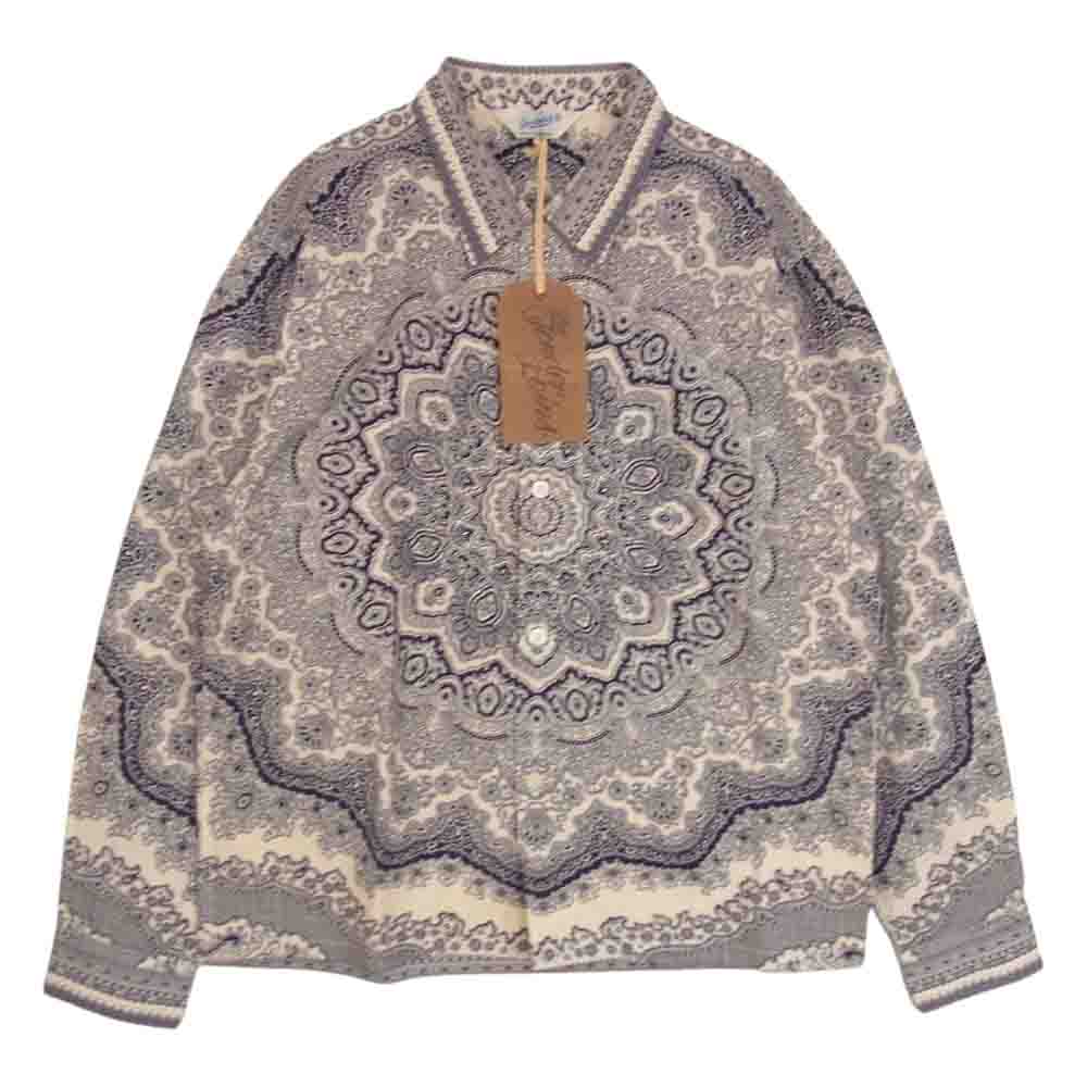 TENDERLOIN テンダーロイン T-PAISELY SHT NAVY ペイズリー オープンカラー 長袖 シャツ ネイビー ネイビー系 S【極上美品】【中古】