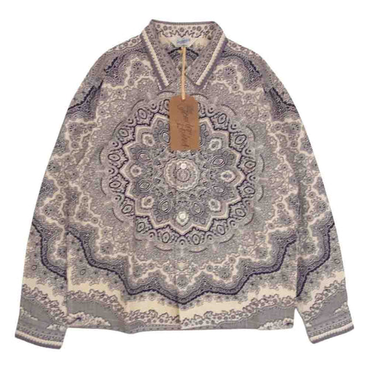 TENDERLOIN テンダーロイン T-PAISELY SHT NAVY ペイズリー オープンカラー 長袖 シャツ ネイビー ネイビー系 S【極上美品】【中古】