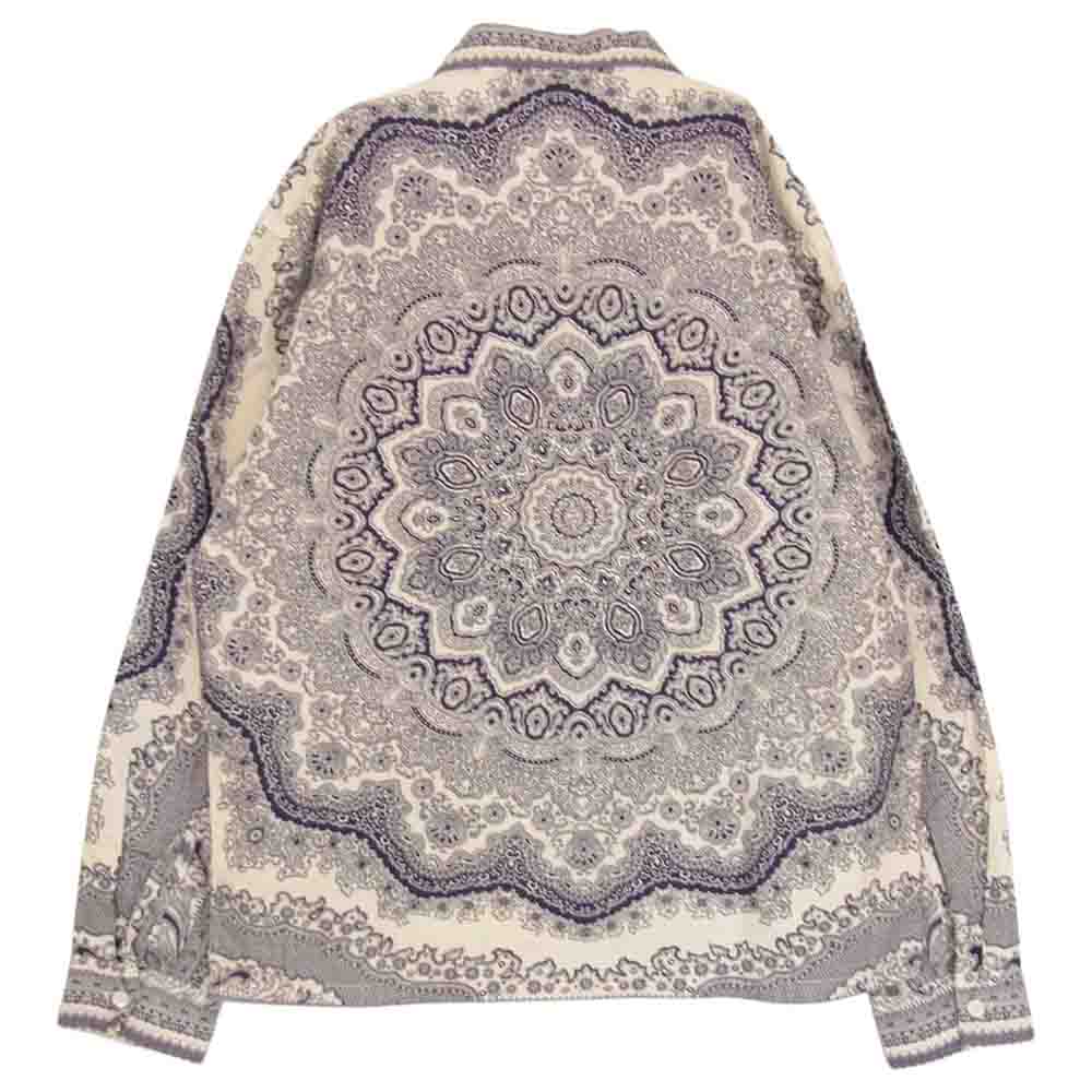 TENDERLOIN テンダーロイン T-PAISELY SHT NAVY ペイズリー オープンカラー 長袖 シャツ ネイビー ネイビー系 S【極上美品】【中古】