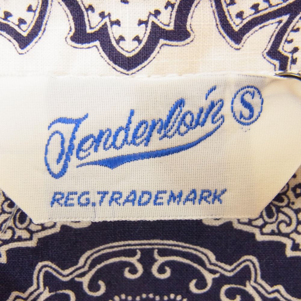 TENDERLOIN テンダーロイン T-PAISELY SHT NAVY ペイズリー オープンカラー 長袖 シャツ ネイビー ネイビー系 S【極上美品】【中古】