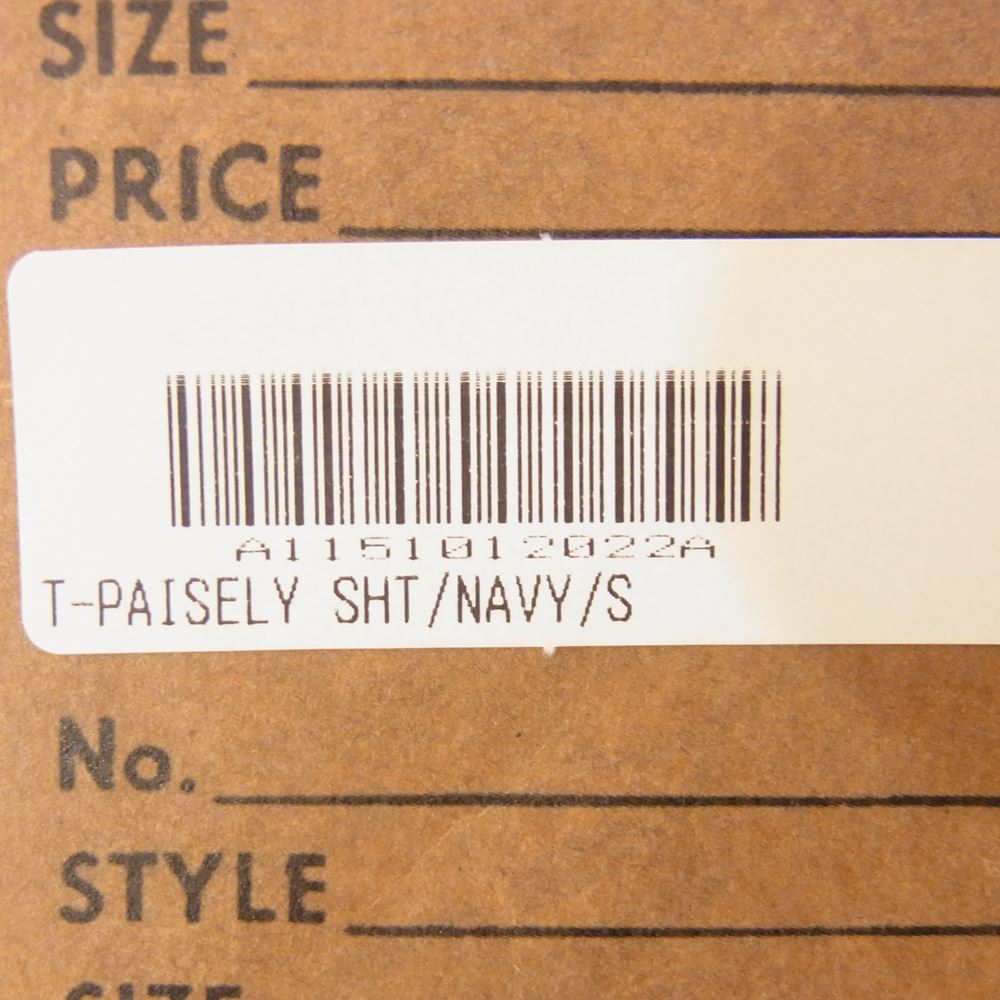 TENDERLOIN テンダーロイン T-PAISELY SHT NAVY ペイズリー オープンカラー 長袖 シャツ ネイビー ネイビー系 S【極上美品】【中古】