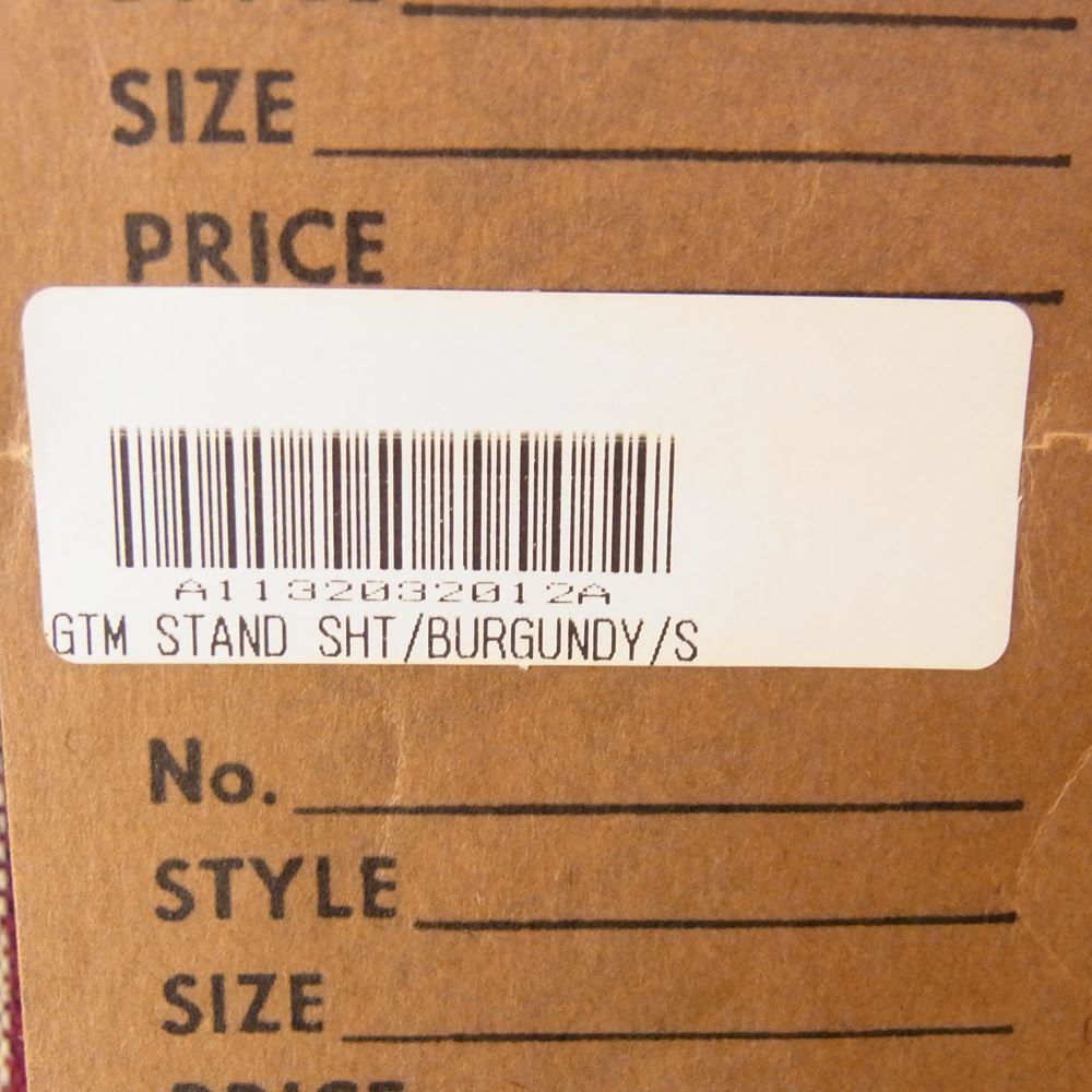 TENDERLOIN テンダーロイン GTM STAND SHT BURGUNDY ガテマラ スタンドカラー 長袖 シャツ バーガンディ エンジ系 S【美品】【中古】