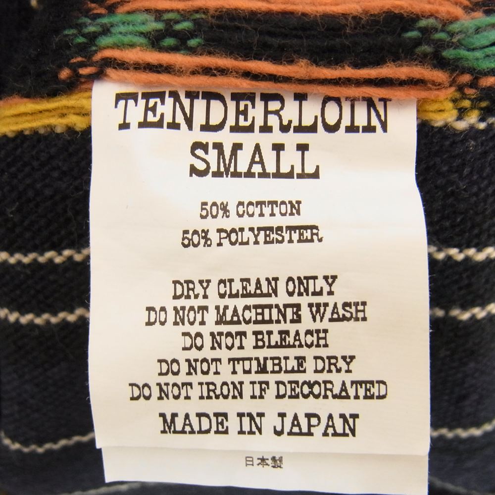 TENDERLOIN テンダーロイン GTM STAND SHT NAVY ガテマラ スタンドカラー 長袖 シャツ ネイビー ネイビー系 S【美品】【中古】