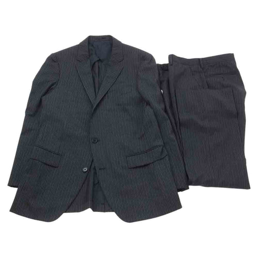 ジョゼフオム ストライプ テーラード ジャケット スラックス パンツ スーツ セットアップ ブラック系 50【中古】