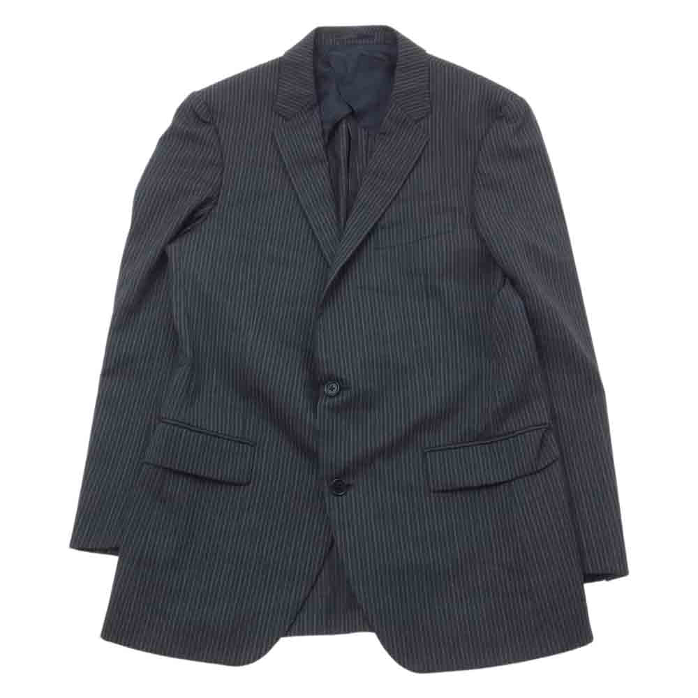 ジョゼフオム ストライプ テーラード ジャケット スラックス パンツ スーツ セットアップ ブラック系 50【中古】