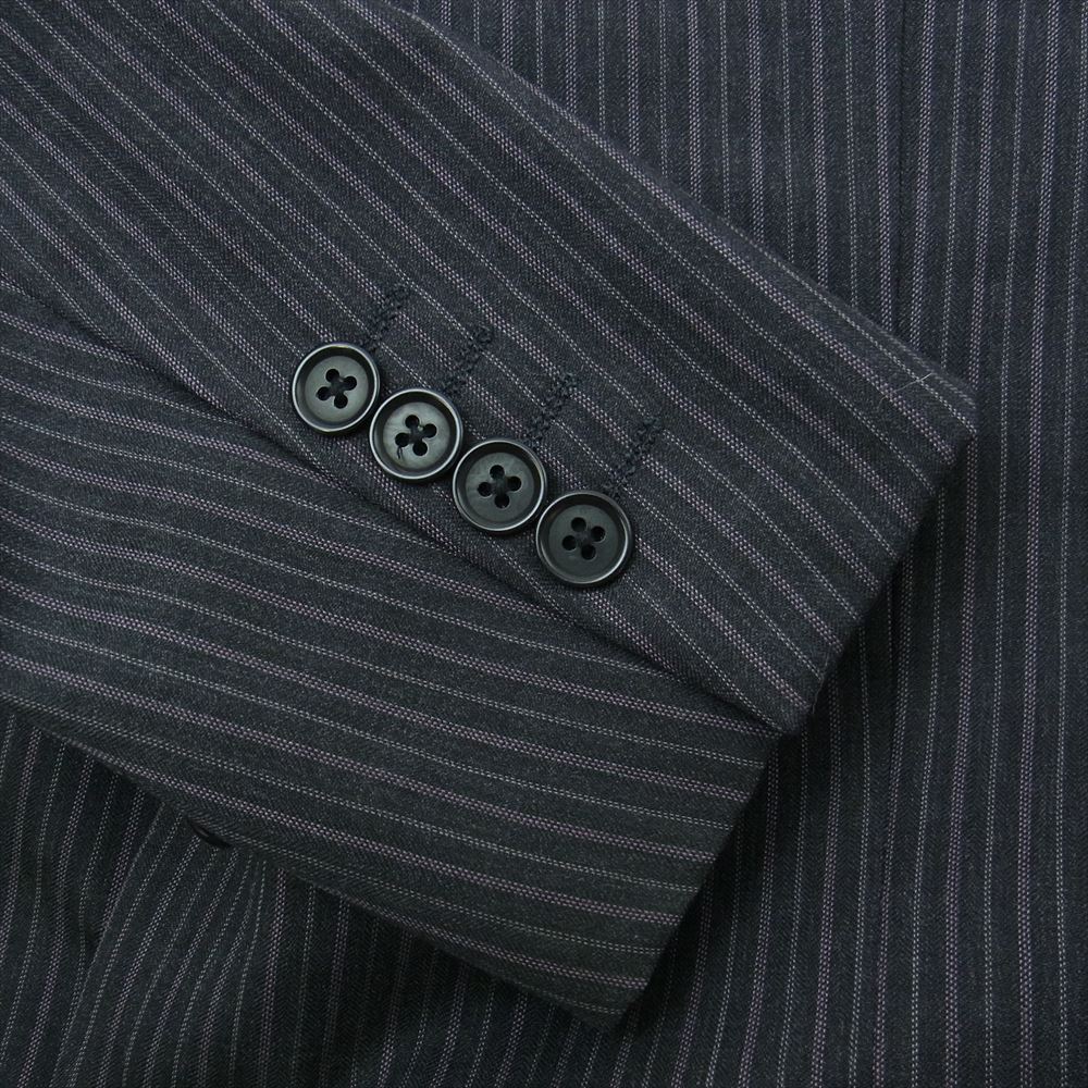 ジョゼフオム ストライプ テーラード ジャケット スラックス パンツ スーツ セットアップ ブラック系 50【中古】