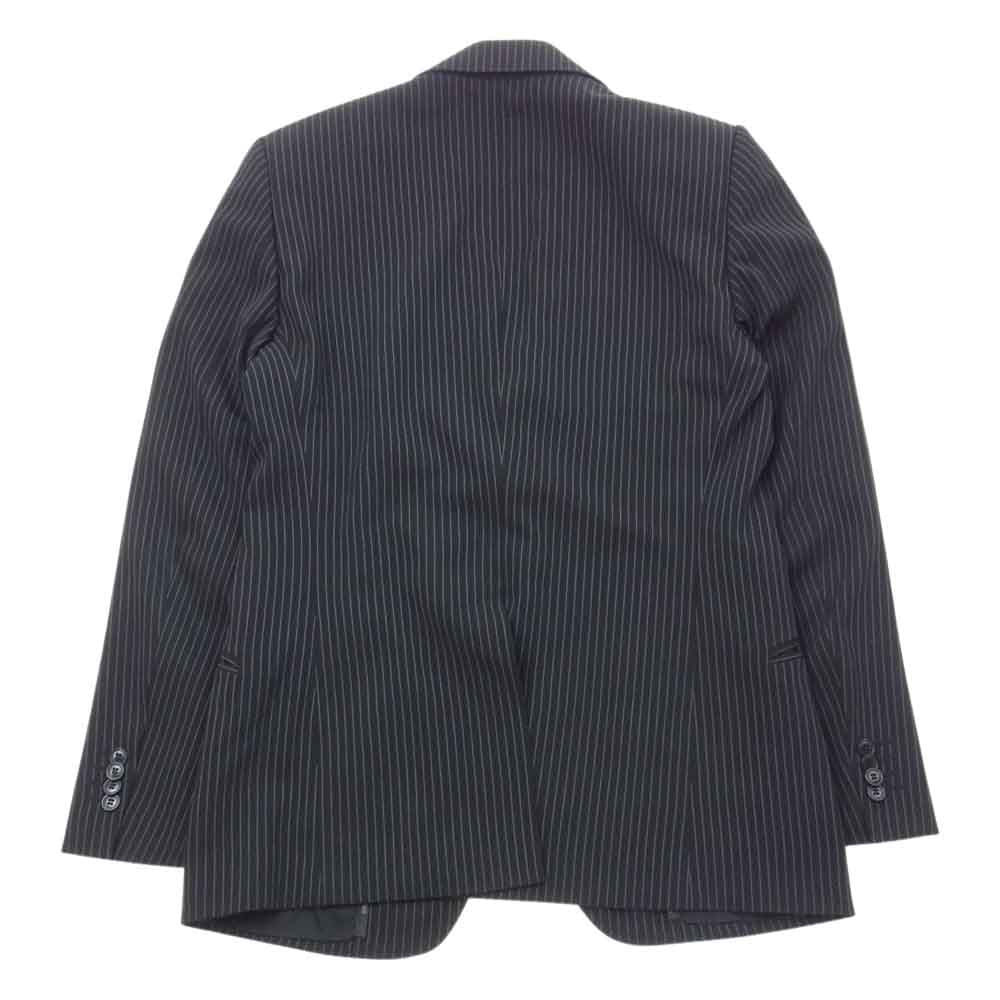 Emporio Armani エンポリオ・アルマーニ ストライプ スーツ ジャケット パンツ セットアップ ブラック系 46【中古】