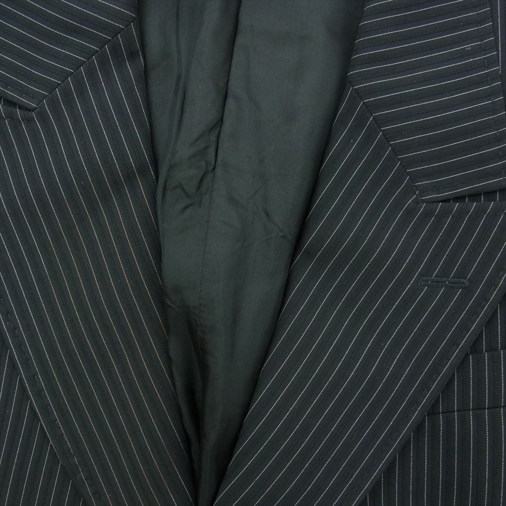 Emporio Armani エンポリオ・アルマーニ ストライプ スーツ ジャケット パンツ セットアップ ブラック系 46【中古】