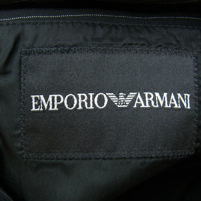 Emporio Armani エンポリオ・アルマーニ ストライプ スーツ ジャケット パンツ セットアップ ブラック系 46【中古】