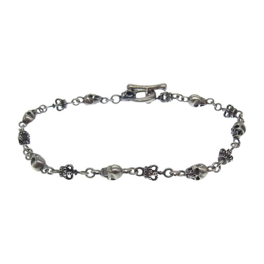 Justin Davis ジャスティンデイビス SBJ126 SKULL DIVINE スカル クラウン ブレスレット シルバー系【中古】