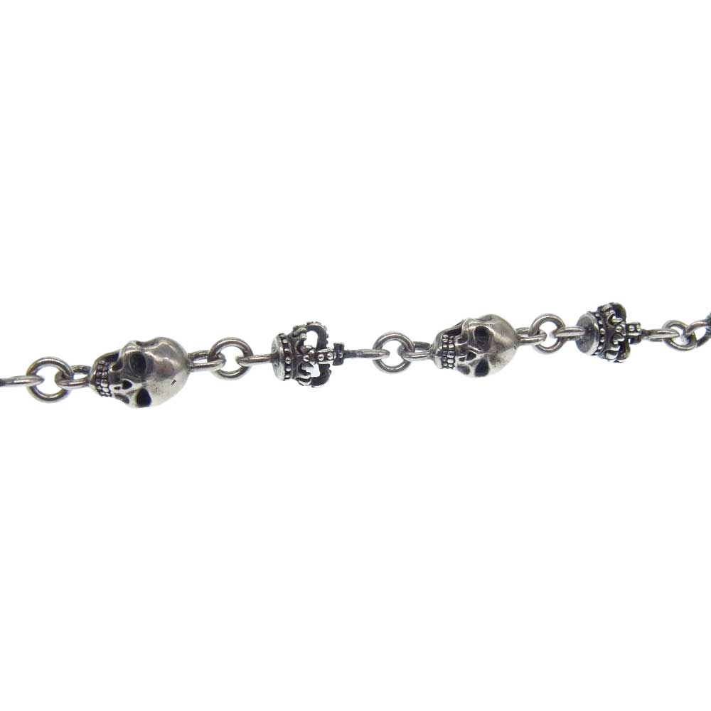 Justin Davis ジャスティンデイビス SBJ126 SKULL DIVINE スカル クラウン ブレスレット シルバー系【中古】