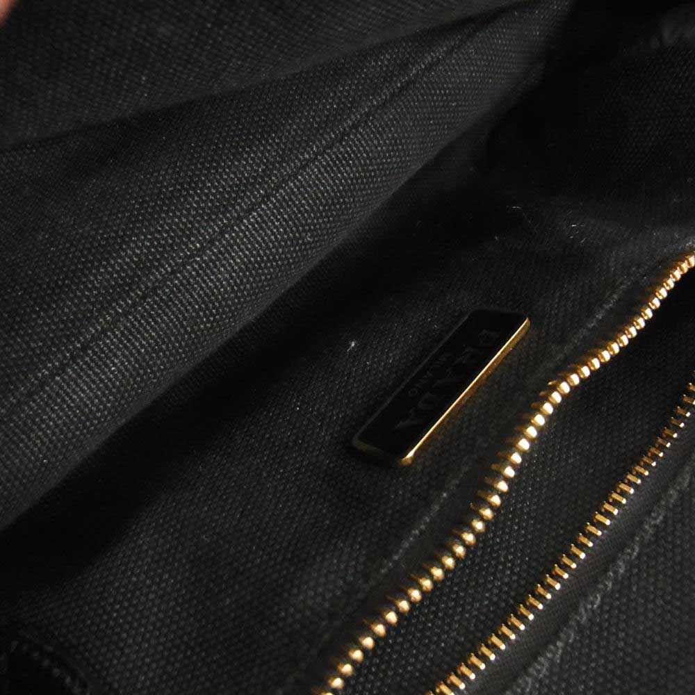 PRADA プラダ 1NE693 カナパ キャンバス ポーチ オフホワイト系【中古】
