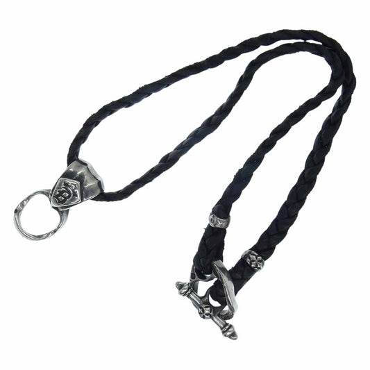 BILL WALL LEATHER ビルウォールレザー ギャランティ付属 レザーブレード Tバー ミュージシャンズ ネックレス ゴシックスライダー シルバー系【中古】