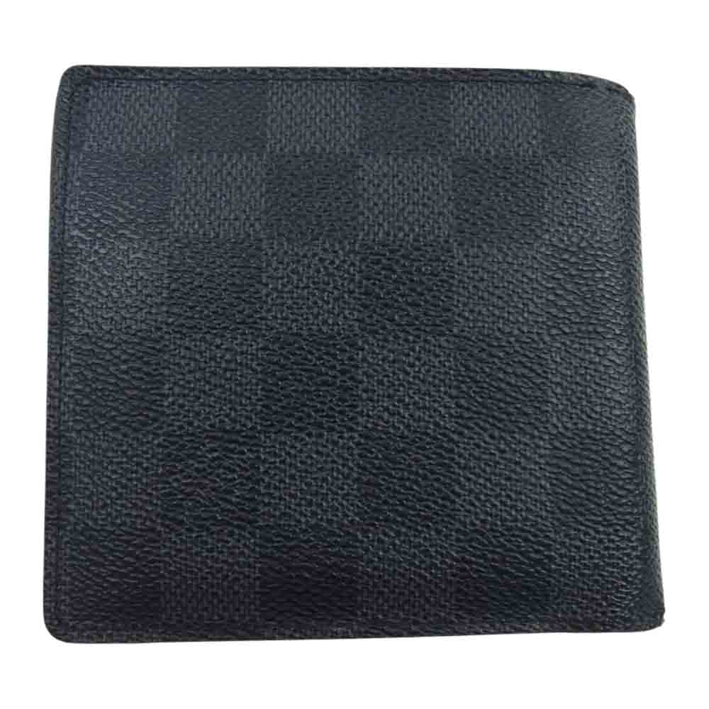 LOUIS VUITTON ルイ・ヴィトン N62664 ダミエ グラフィット ポルトフォイユ マルコ 2つ折り 財布 ブラック系【中古】