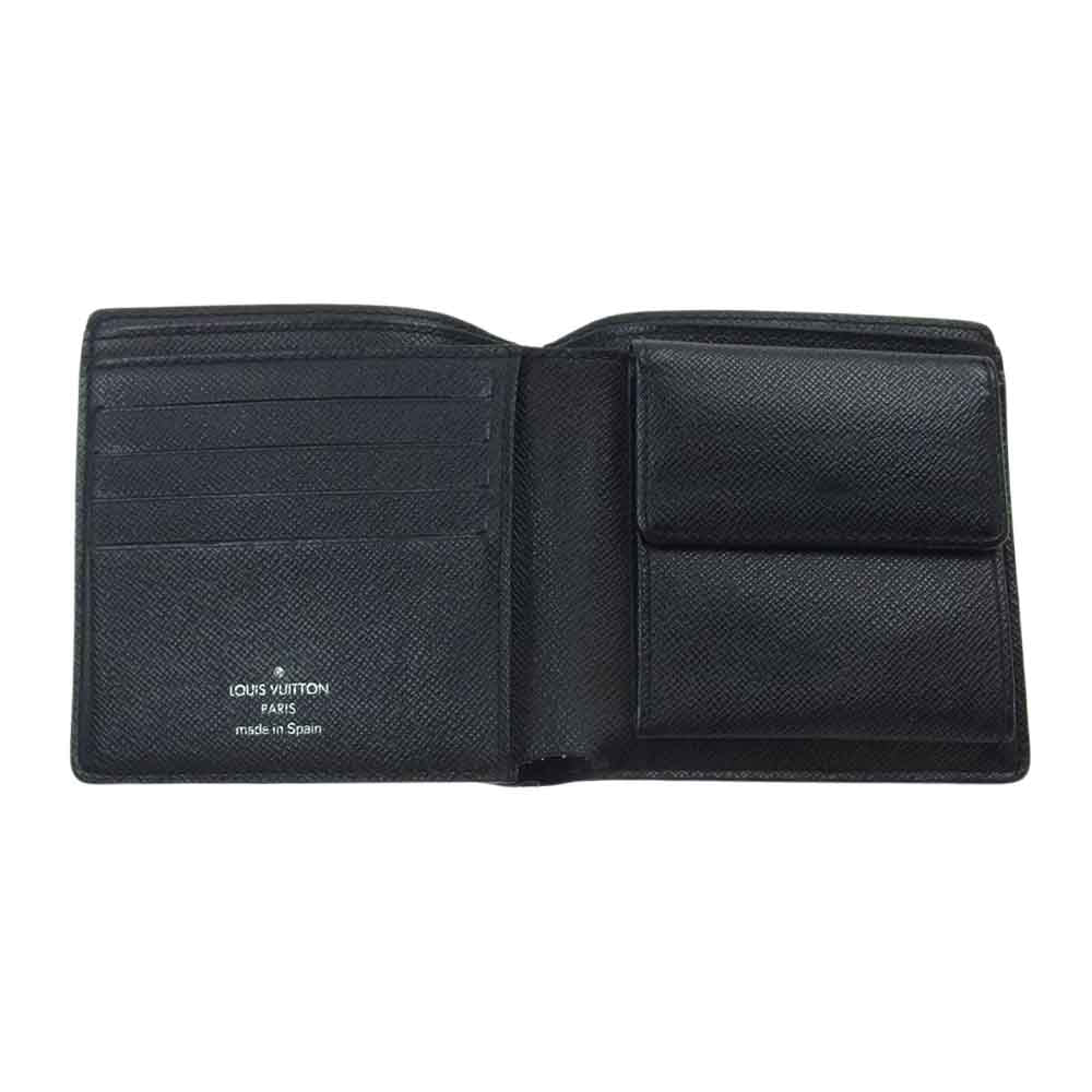 LOUIS VUITTON ルイ・ヴィトン N62664 ダミエ グラフィット ポルトフォイユ マルコ 2つ折り 財布 ブラック系【中古】