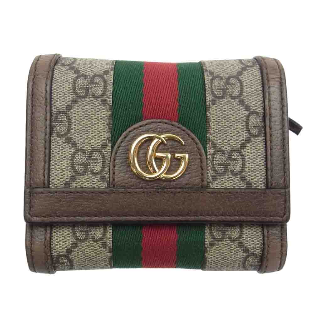 GUCCI グッチ 523174 GGスプリーム オフディア 財布 ブラウン系【中古】