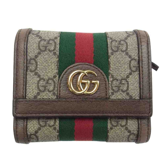 GUCCI グッチ 523174 GGスプリーム オフディア 財布 ブラウン系【中古】