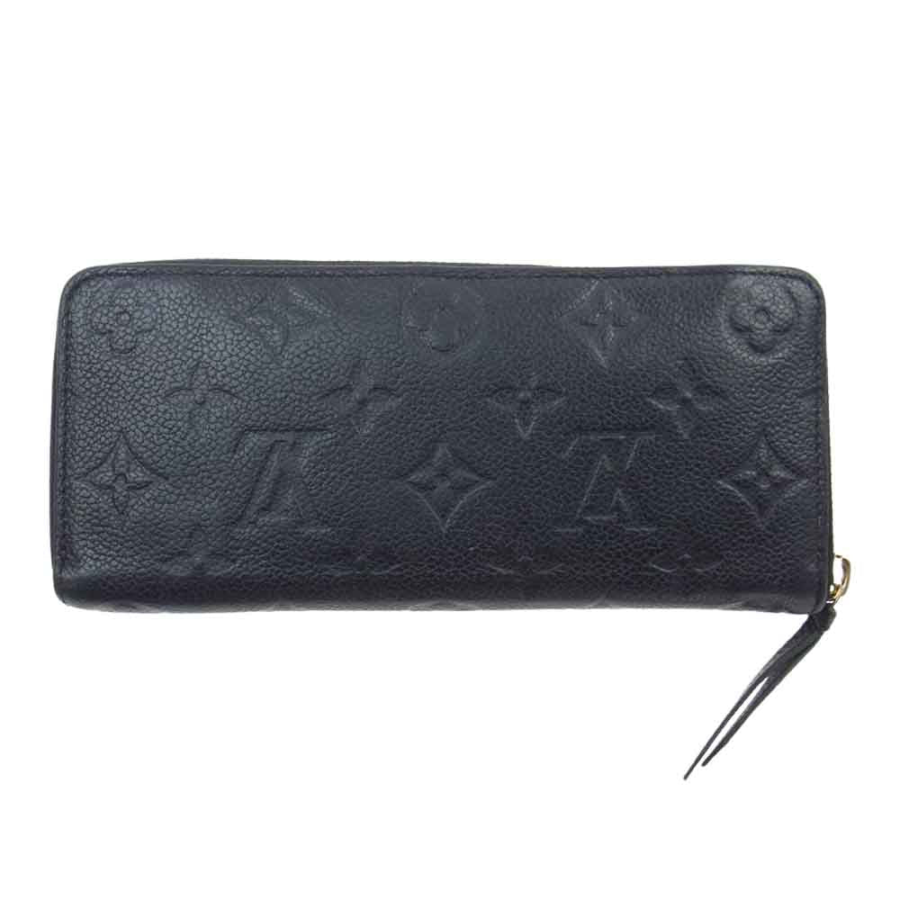 LOUIS VUITTON ルイ・ヴィトン M60171 モノグラム アンプラント ポルトフォイユ クレマンス ラウンドファスナー 長財布 ダークネイビー系【中古】