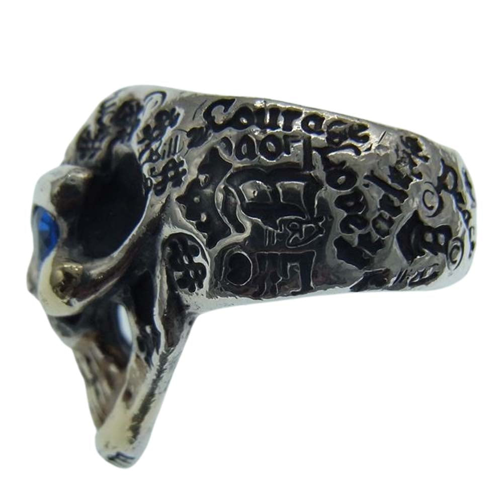 BILL WALL LEATHER ビルウォールレザー 18Kオーバーレイカスタム ストーンアイ グラフィティ グッドラックスカル リング シルバー系 8号【中古】